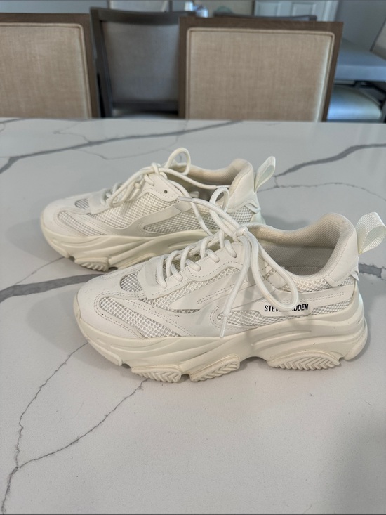 Steve Madden Shoes - Steve Madden Cream/White Chunky Mesh Sneakers